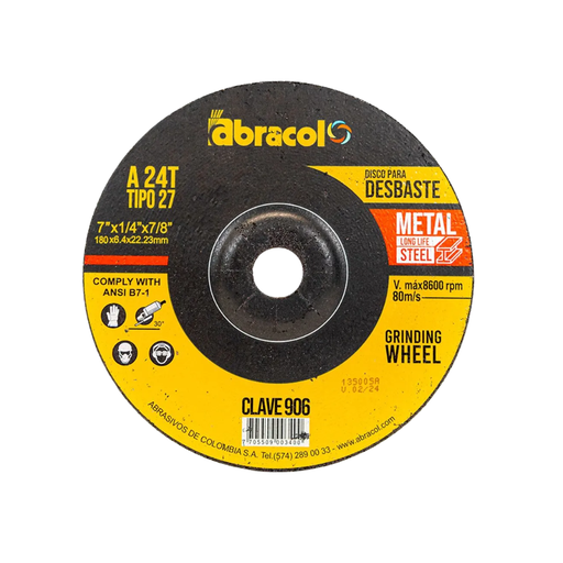 [DPR7AB] DISCO PULIR 7"X1/4"X7/8" ABRACOL